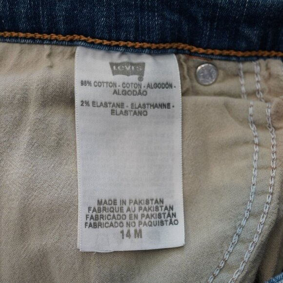 Levis 512 Perfectly Slimming Bootcut Jeans Dark Wash Cotton Blend Size 14M - Picture 8 of 8